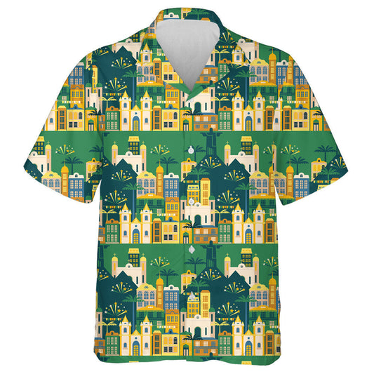 Noisy American City In The Independence Day Illustraion Hawaiian Shirt, Hawaiian Shirt Gift, Christmas Gift