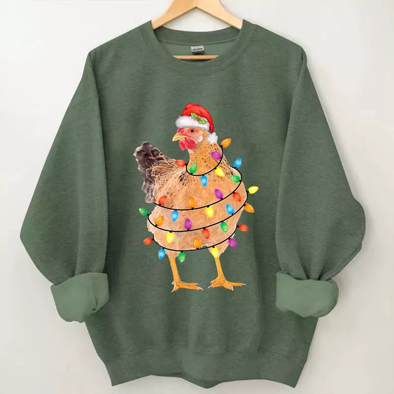 Chicken Christmas Sweatshirt, Christmas Sweatshirt, Christmas Shirt, Christmas Sweatshirt Cute, Christmas Winter Sweatshirt