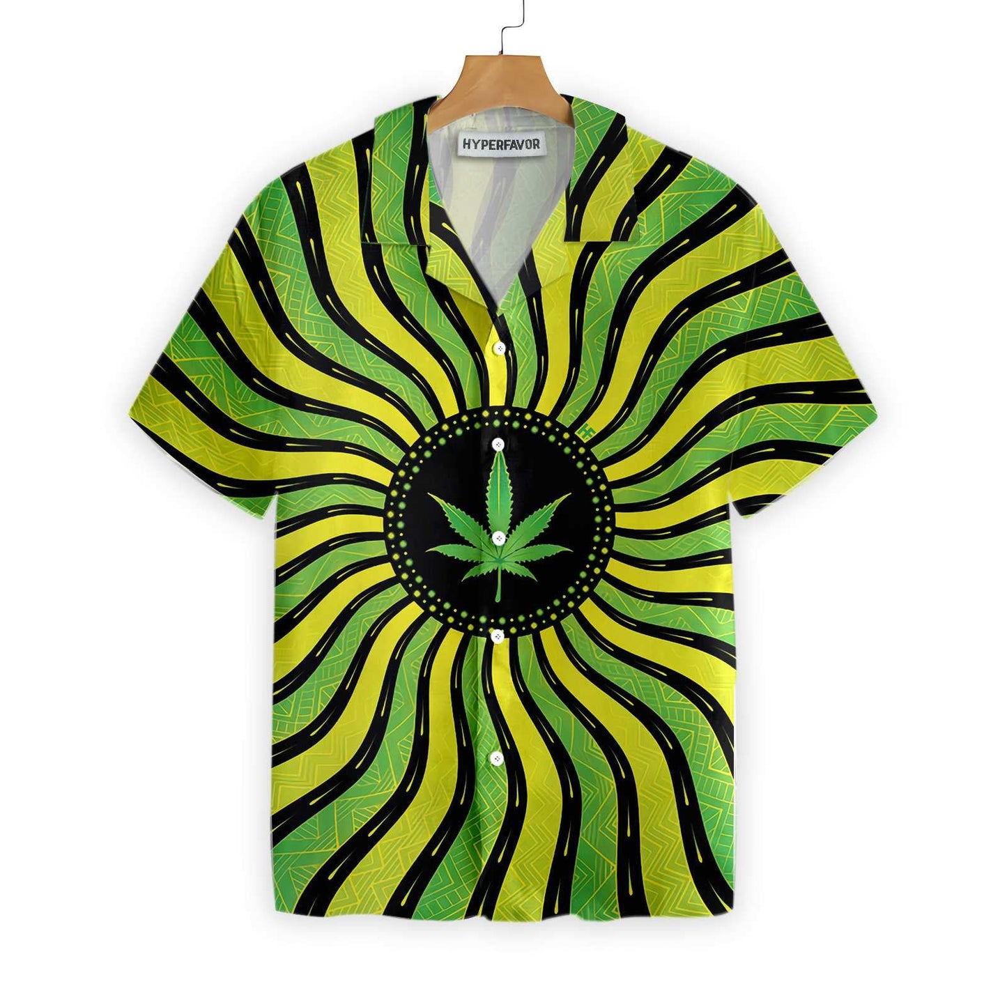 Cool Magic Marijuana Leaf With Sacred Geometry Hawaiian Shirt, Hawaiian Shirt Gift, Christmas Gift