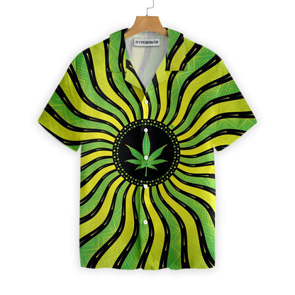 Cool Magic Marijuana Leaf With Sacred Geometry Hawaiian Shirt, Hawaiian Shirt Gift, Christmas Gift