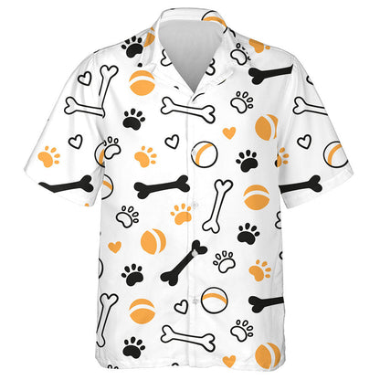 Dog With Bones Paw Prints Balls And Hearts Hawaiian Shirt, Hawaiian Shirt Gift, Christmas Gift