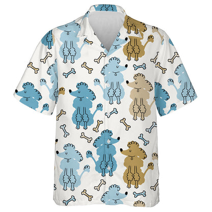 Poodle Dogs And Bone On A White Background Hawaiian Shirt, Hawaiian Shirt Gift, Christmas Gift