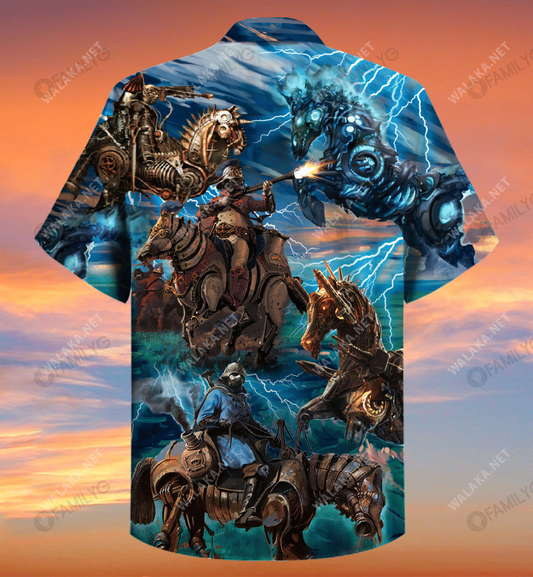 Steampunk Mechanical Horse Unisex Hawaiian Shirt, Hawaiian Shirt Gift, Christmas Gift