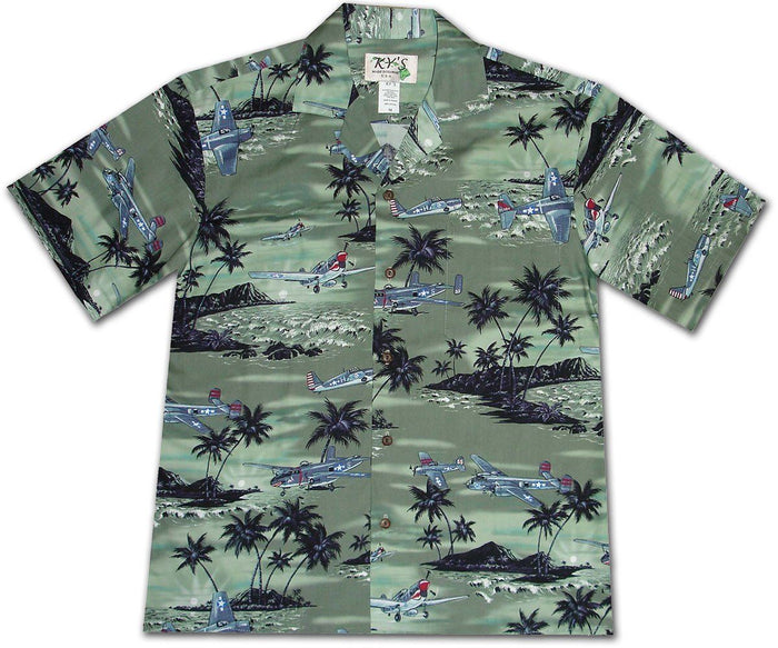 Wingman Green Hawaiian Aloha Shirt Hawaiian Shorts Beach Short Sleeve, Hawaiian Shirt Gift, Christmas Gift