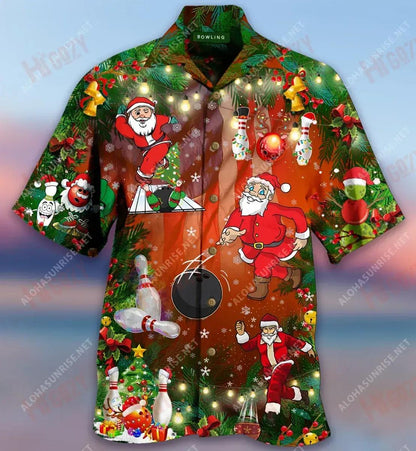 Do You Wanna Solo Bowling With Santa Claus  Short Hawaiian Shirt Ocean Short Sleeve Custom Hawaiian Shirts Hawaiian Shirts For Women, Hawaiian Shirt Gift, Christmas Gift