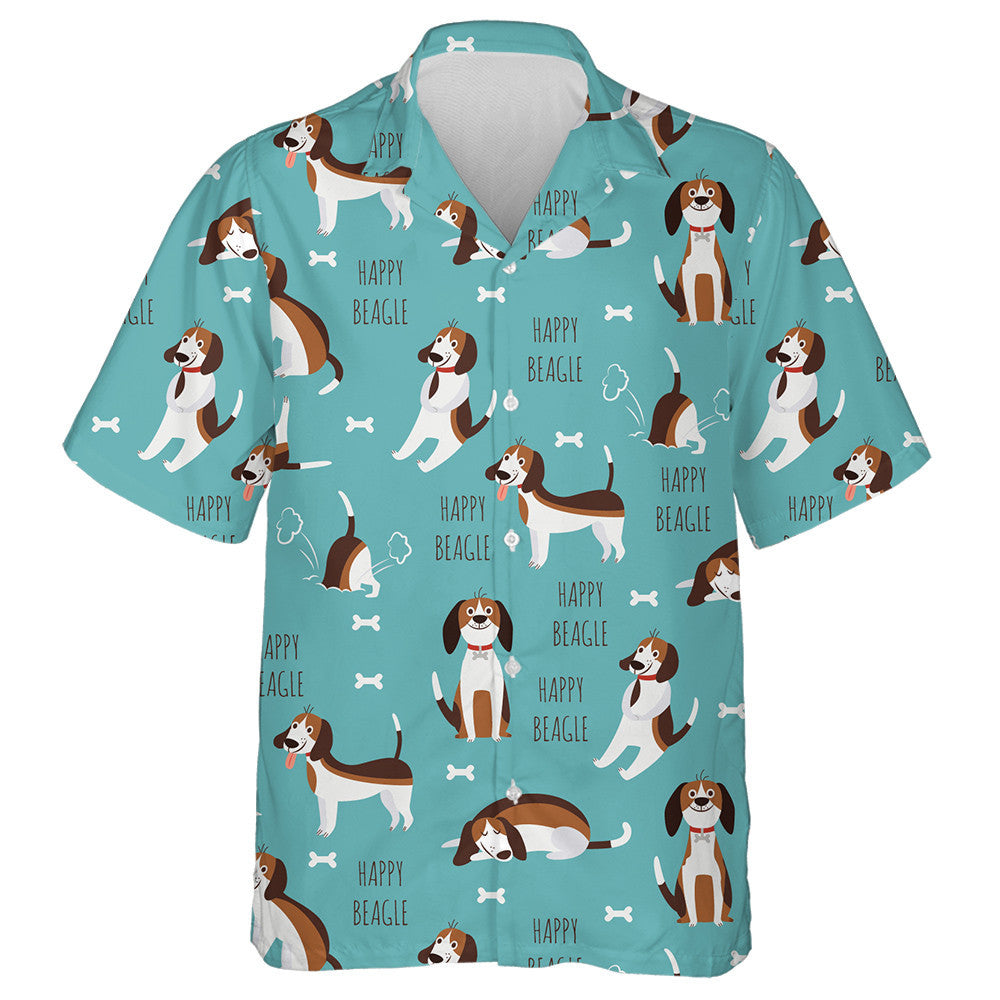 Playing With Beagle Dogs On Blue Hawaiian Shirt,Hawaiian Shirt Gift, Christmas Gift
