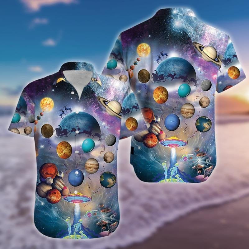 Design Hawaiian Shirt Solar System On Christmas, Hawaiian Shirt Gift, Christmas Gift