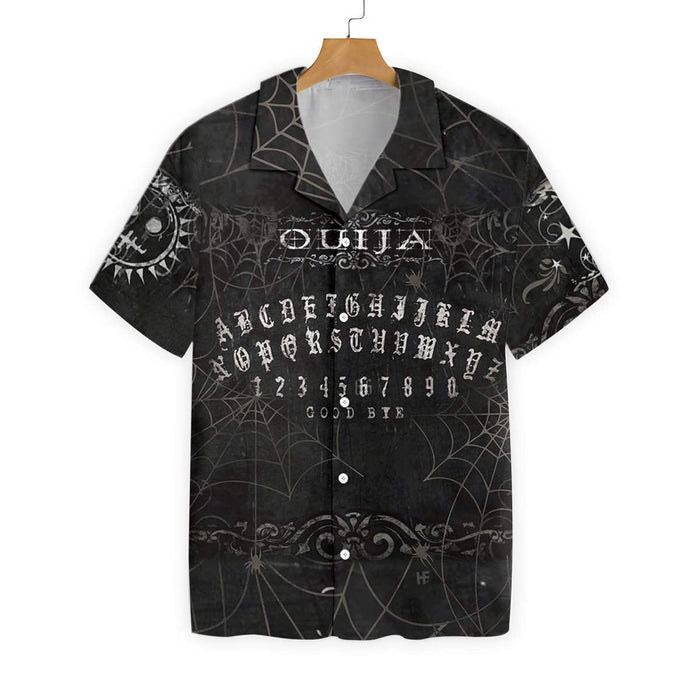 Wicca Ouija Board On Black Background Pattern Hawaiian Shirt, Hawaiian Shirt Gift, Christmas Gift