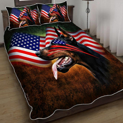 Doberman Pinscher American Dog Quilt Bedding Set Bedroom Set Bedlinen 3D,Bedding Christmas Gift,Bedding Set Christmas