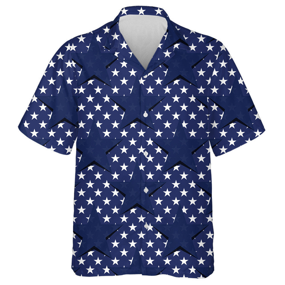Dark Blue Stars On The American Flag Theme Hawaiian Shirt, Hawaiian Shirt Gift, Christmas Gift