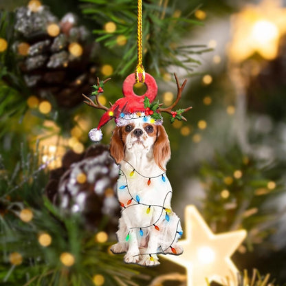 Cavalier King Charles Spaniels Christmas Lights Shape Ornament, Happy Christmas Ornament, Christmas Gift, Christmas Decoration