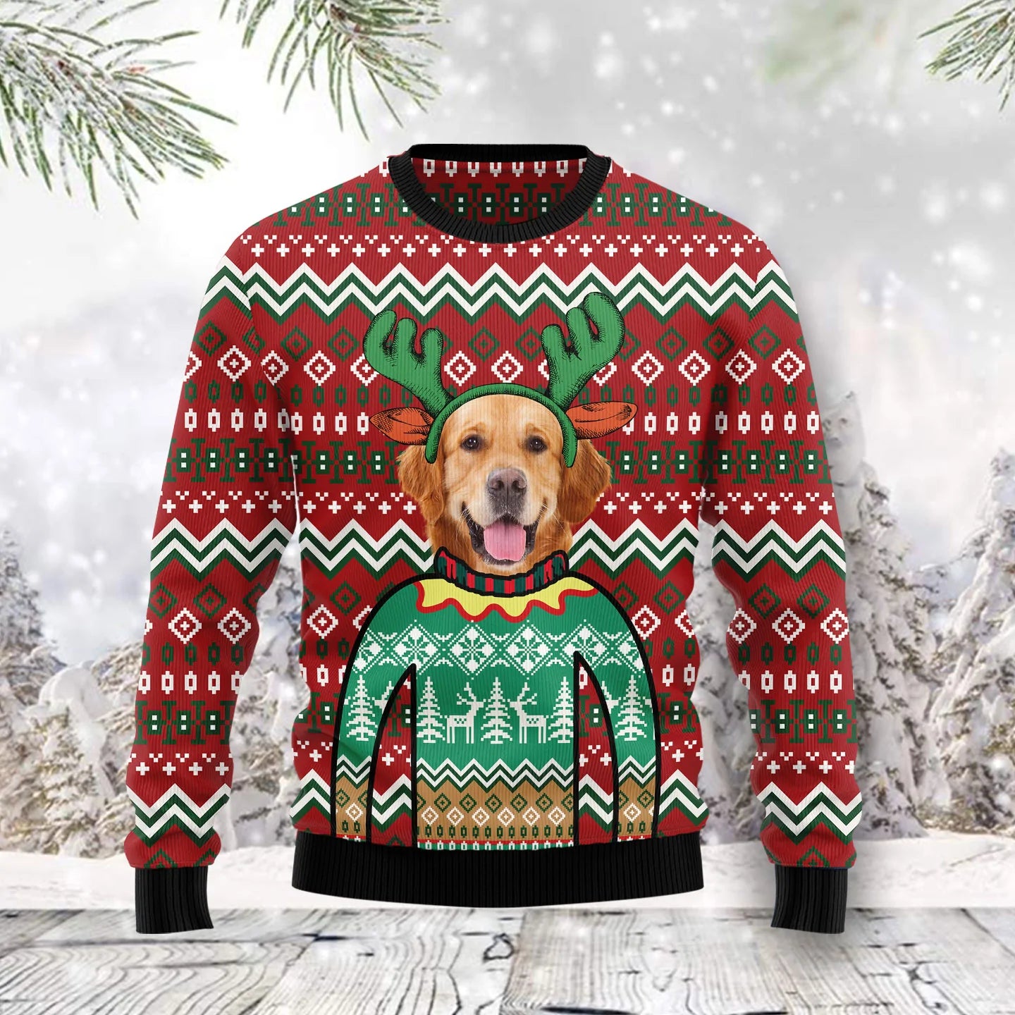 Golden Retriever Christmas Awesome TY0812 unisex womens & mens, couples matching, friends, funny family ugly christmas holiday sweater gifts, Christmas Ugly Sweater