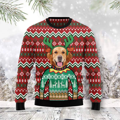 Golden Retriever Christmas Awesome TY0812 unisex womens & mens, couples matching, friends, funny family ugly christmas holiday sweater gifts, Christmas Ugly Sweater