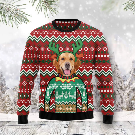 Golden Retriever Christmas Awesome TY0812 unisex womens & mens, couples matching, friends, funny family ugly christmas holiday sweater gifts, Christmas Ugly Sweater