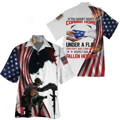 Gift For Veteran Respect Our Fallen Heroes Hawaiian Shirt, Hawaiian Shirt Gift, Christmas Gift