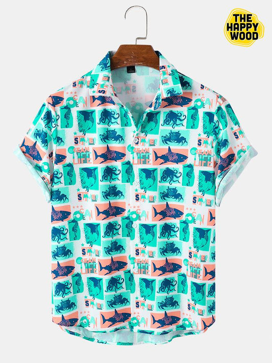 Multiple Fish Graphics Hawaiian Hawaii Shirt, Hawaiian Shirt Gift, Christmas Gift