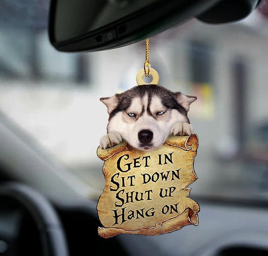 Siberian husky get in siberian husky lover dog mom two sided ornament, Christmas Decoration