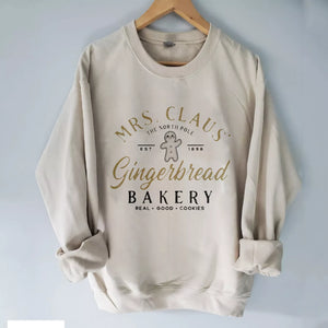 Mrs Claus Gingerbread Bakery Sweatshirt, Christmas Shirt, Christmas Sweatshirt Cute, Christmas Winter Sweatshirt