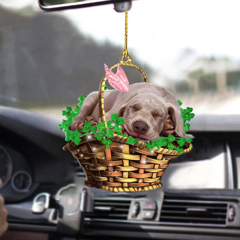 Weimaraner Sleeping Lucky Fairy Two Sided Acrylic Ornament, Christmas Decoration