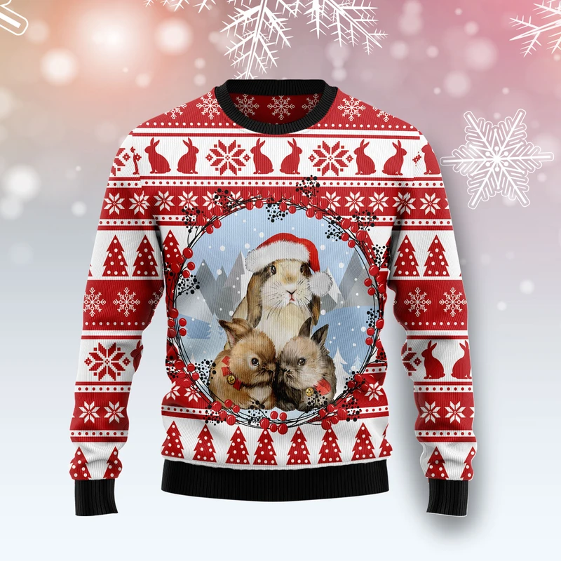 Christmas Bunny Ugly Christmas Sweater, Christmas Ugly Sweater,Christmas Gift,Gift Christmas 2022