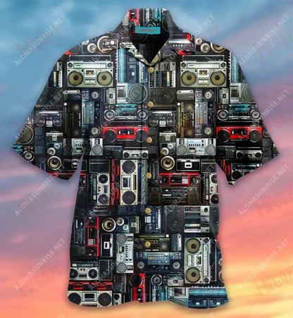 Memorable Boombox Radio Hawaiian Shirt Ocean Short Sleeve Hawaiian Crazy Shirts Hawaiian Shirts For Women, Hawaiian Shirt Gift, Christmas Gift