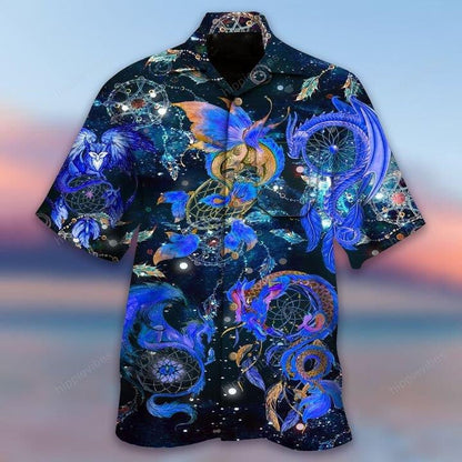 Impressive Dreamcatcher Dragon In Space Hawaiian Shirt, Hawaiian Shirt Gift, Christmas Gift