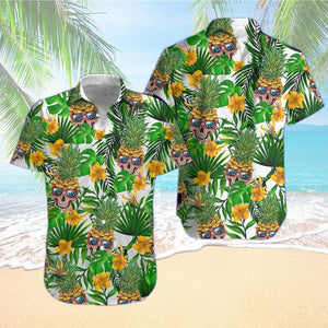 Amazing Skull Pineapple Tropical Design Hawaiian Shirt, Hawaiian For Gift