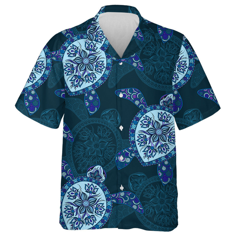 Hand Drawn Tribal Turtles Indian Mehendi Style Hawaiian Shirt, Hawaiian Shirt Gift, Christmas Gift