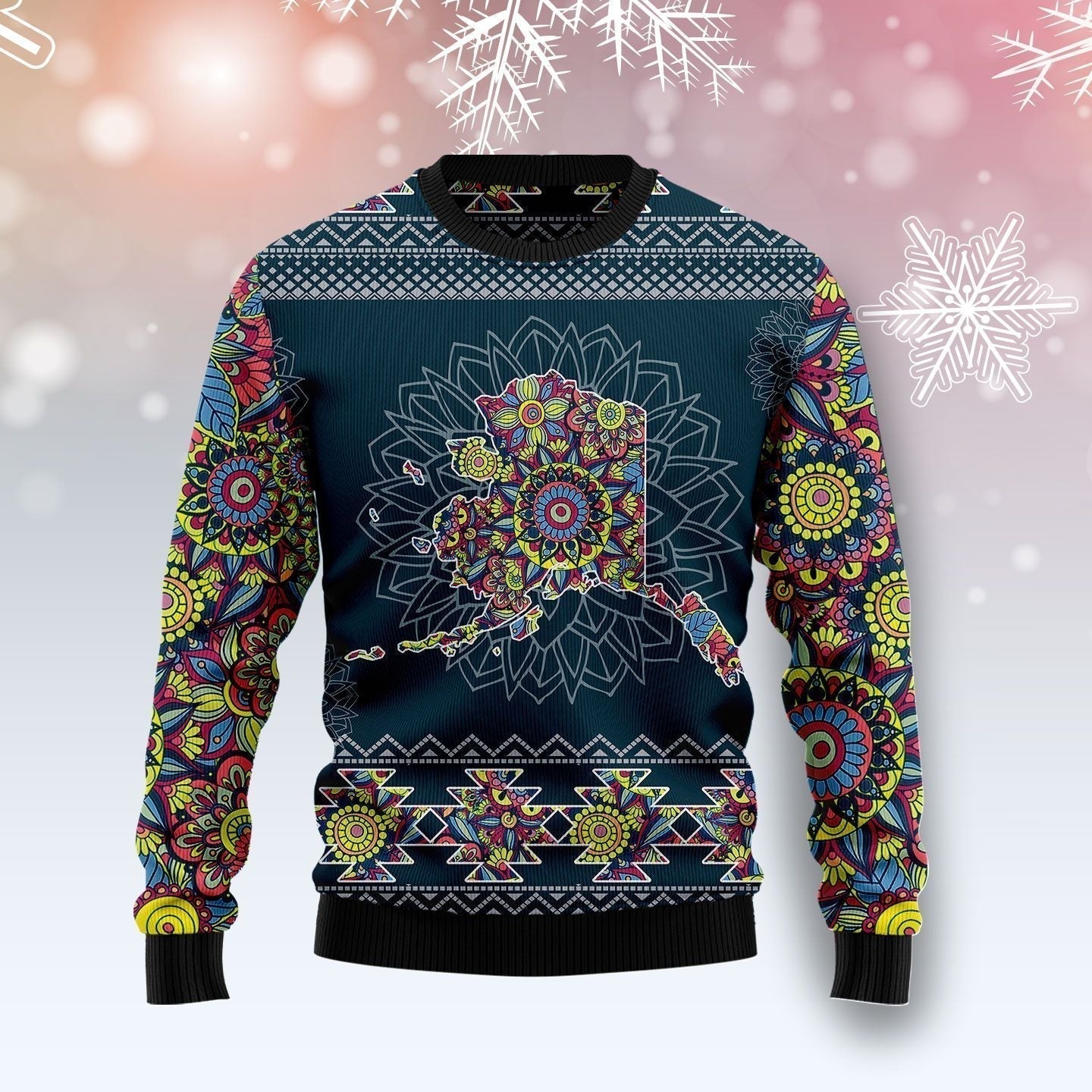Alaska Blue Mandala Ugly Christmas Sweater, Christmas Ugly Sweater,Christmas Gift,Gift Christmas 2022