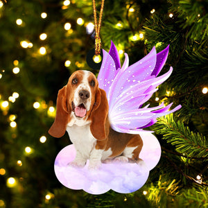 Basset Hound and wings gift for her gift for him gift for Basset Hound lover ornament, Christmas Ornament Gift, Christmas Gift, Christmas Decoration