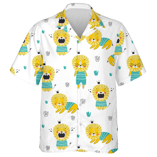 Funny Animal Lion In Diferrent Emotions Hawaiian Shirt,Hawaiian Shirt Gift, Christmas Gift