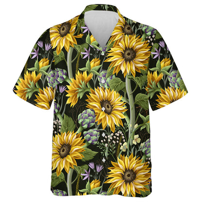Perfect Ornament Sunflowers Artichokes And Wild Flowers Hawaiian Shirt, Hawaiian Shirt Gift, Christmas Gift
