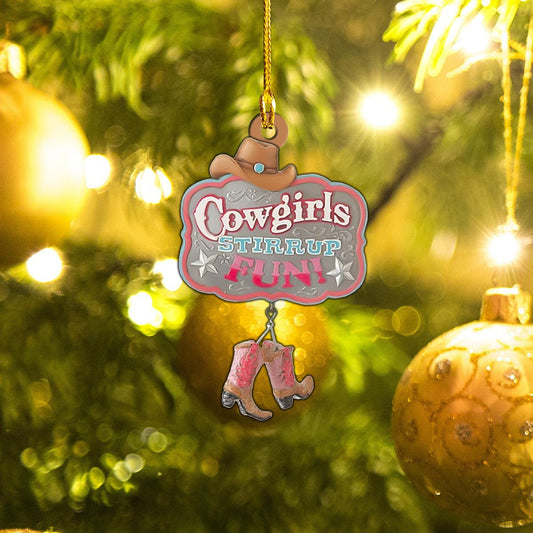 Cowgirl Merry Christmas Personalized Ornament, Christmas Gift, Christmas Decoration