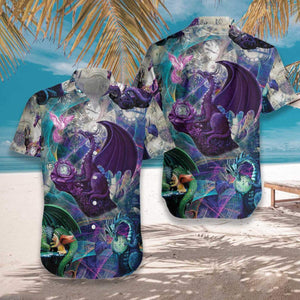 World Of Mythology Dragon Background Hawaiian Shirt, Hwaiian For Gift