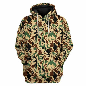 3D Corgi Camouflage Custom Tshirt Hoodie Apparel