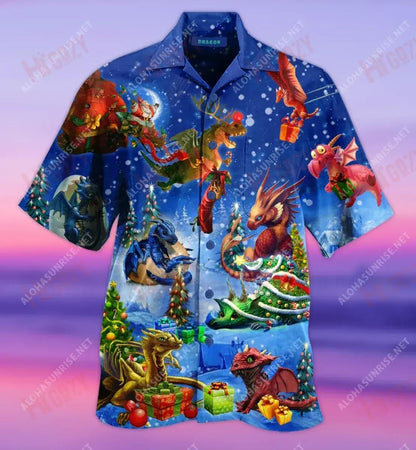 Christmas Holiday Dragon World Short Hawaiian Shirt Vacation Hawaiian T Shirts Custom Hawaiian Shirts Hawaiian Shirts For Women, Hawaiian Shirt Gift, Christmas Gift