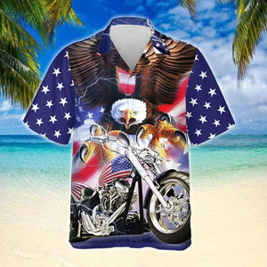 Born To Ride American Eagle Motorcycle Design Hawaiian Shirt, Hawaiian Shirt Gift, Christmas Gift