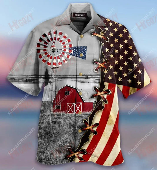 Farming Is A Way Of Life Patriotism Short Sleeve Shirt Summer Hawaiian T Shirts Hawaiian Crazy Shirts Hawaiian Shirt Pattern, Hawaiian Shirt Gift, Christmas Gift