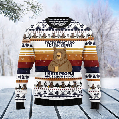 Bear Coffee Ugly Christmas Sweater, Christmas Ugly Sweater,Christmas Gift,Gift Christmas 2022