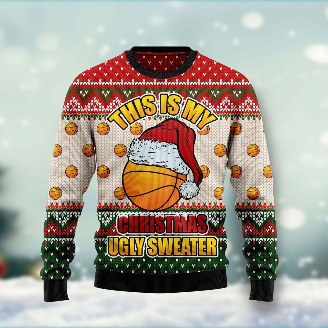 Basketball Winter Ugly Christmas Sweater, Christmas Gift, Gift Christmas 2024