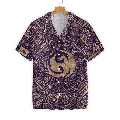 Dragon Symbol Nordic Style Pattern Hawaiian Shirt,Hawaiian Shirt Gift, Christmas Gift