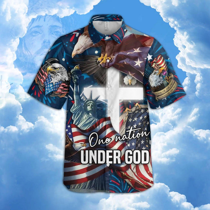 Jesus One Nation Under God Hawaiian Shirt, Hawaiian For Gift