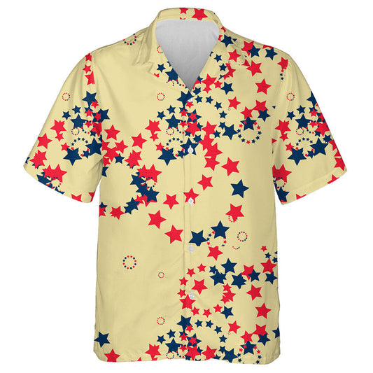 Retro Beige Background With Stars In The Form Of Circles Hawaiian Shirt, Hawaiian Shirt Gift, Christmas Gift
