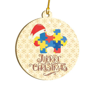 Autism Merry Christmas Ornament, Christmas Ornament Gift, Christmas Gift, Christmas Decoration