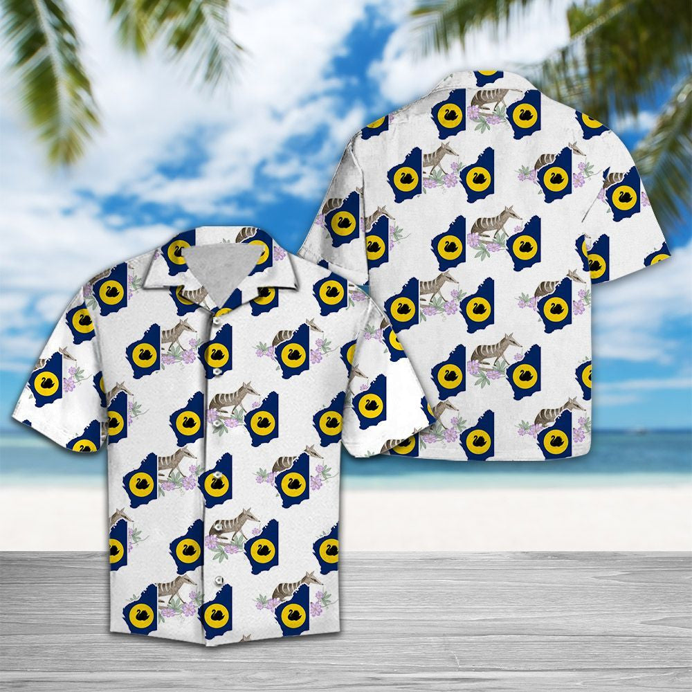 Special Flag Of Western Australia Numbat Pattern Hawaiian Shirt, Hawaiian Shirt Gift, Christmas Gift