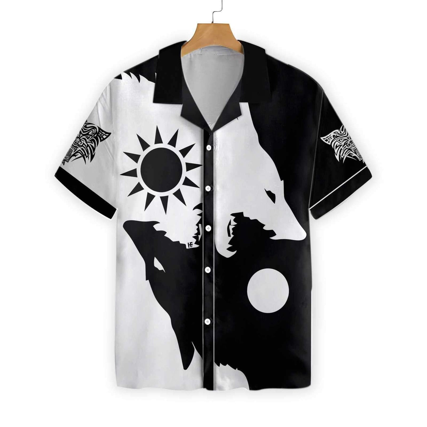 The Sun Day And Night Wolves Hawaiian Shirt,Hawaiian Shirt Gift, Christmas Gift