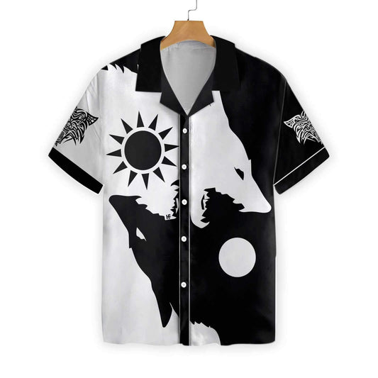 The Sun Day And Night Wolves Hawaiian Shirt,Hawaiian Shirt Gift, Christmas Gift