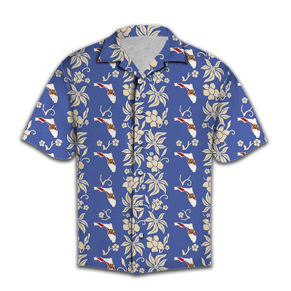 Vivid Flower Gift For Florida Lover Pattern Hawaiian Shirt, Hawaiian Shirt Gift, Christmas Gift
