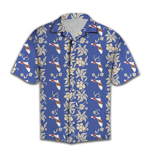 Vivid Flower Gift For Florida Lover Pattern Hawaiian Shirt, Hawaiian Shirt Gift, Christmas Gift
