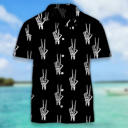 Skeleton Hand With Rings Hawaiian Aloha Shirt Hawaiian Shorts Beach Short Shirt, Hawaiian Shirt Gift, Christmas Gift